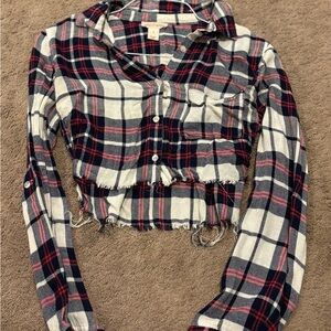 Plaid Crop Top - Red and Black